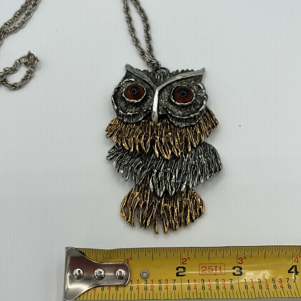 Vintage OWL Necklace! BOHO style Gold/Silver Statement Piece!